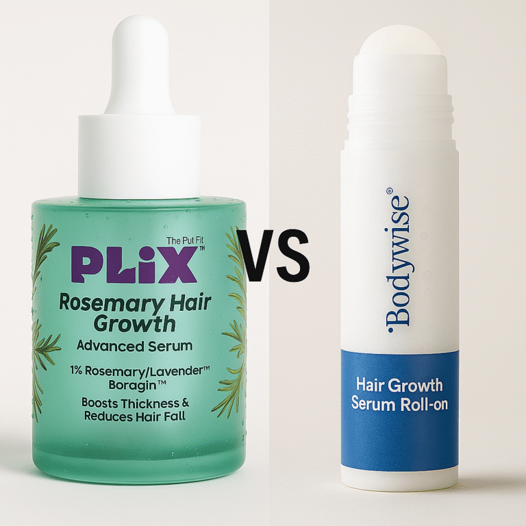 Plix vs Bodywise Hair Growth Serum Comparison