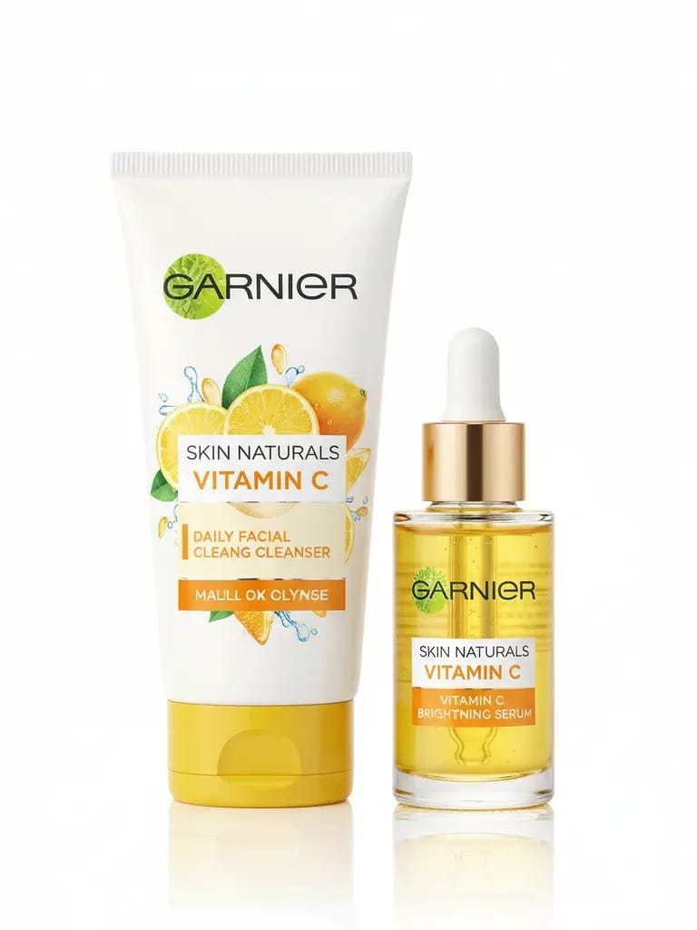 Garnier Vitamin C Facewash and Serum