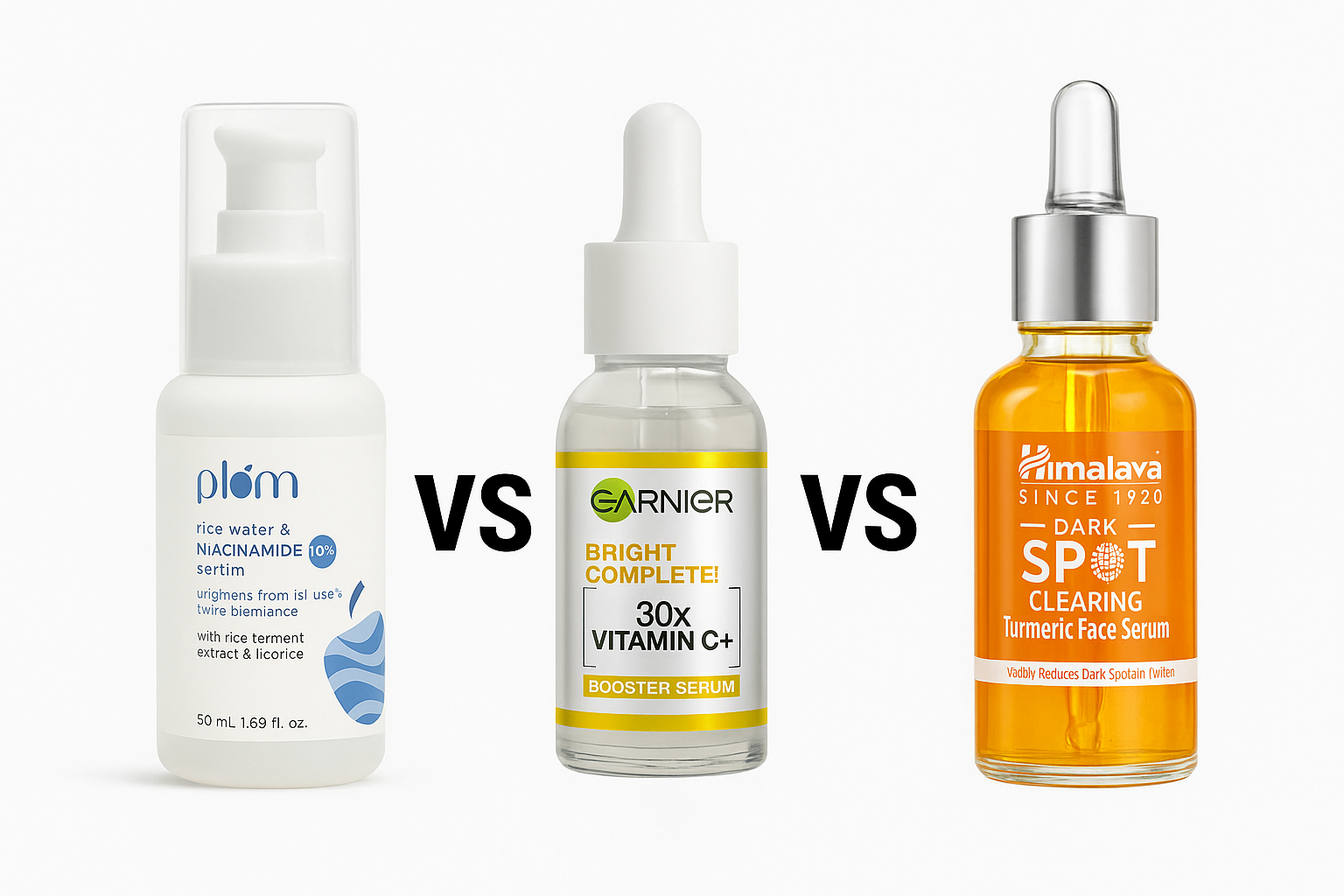 Plum vs Garnier vs Himalaya face serum comparison.